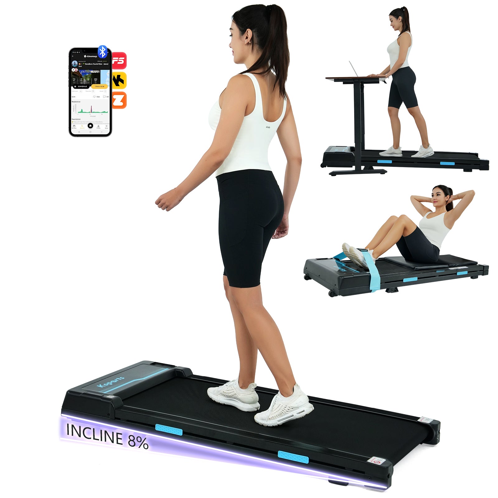 Ksports Walking Pad with Manual Incline (KSU1005)