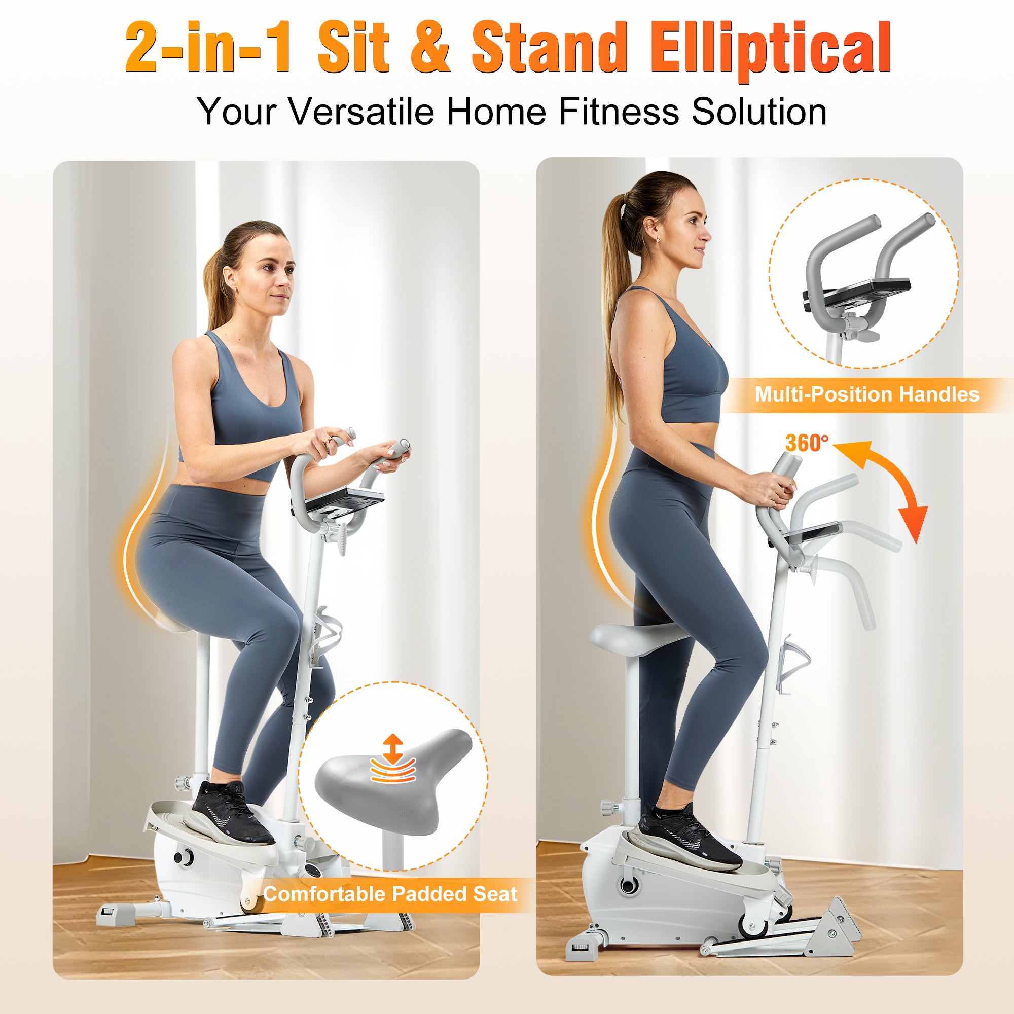 Ksports Mini Elliptical with Handles & Seat (KSU1201)