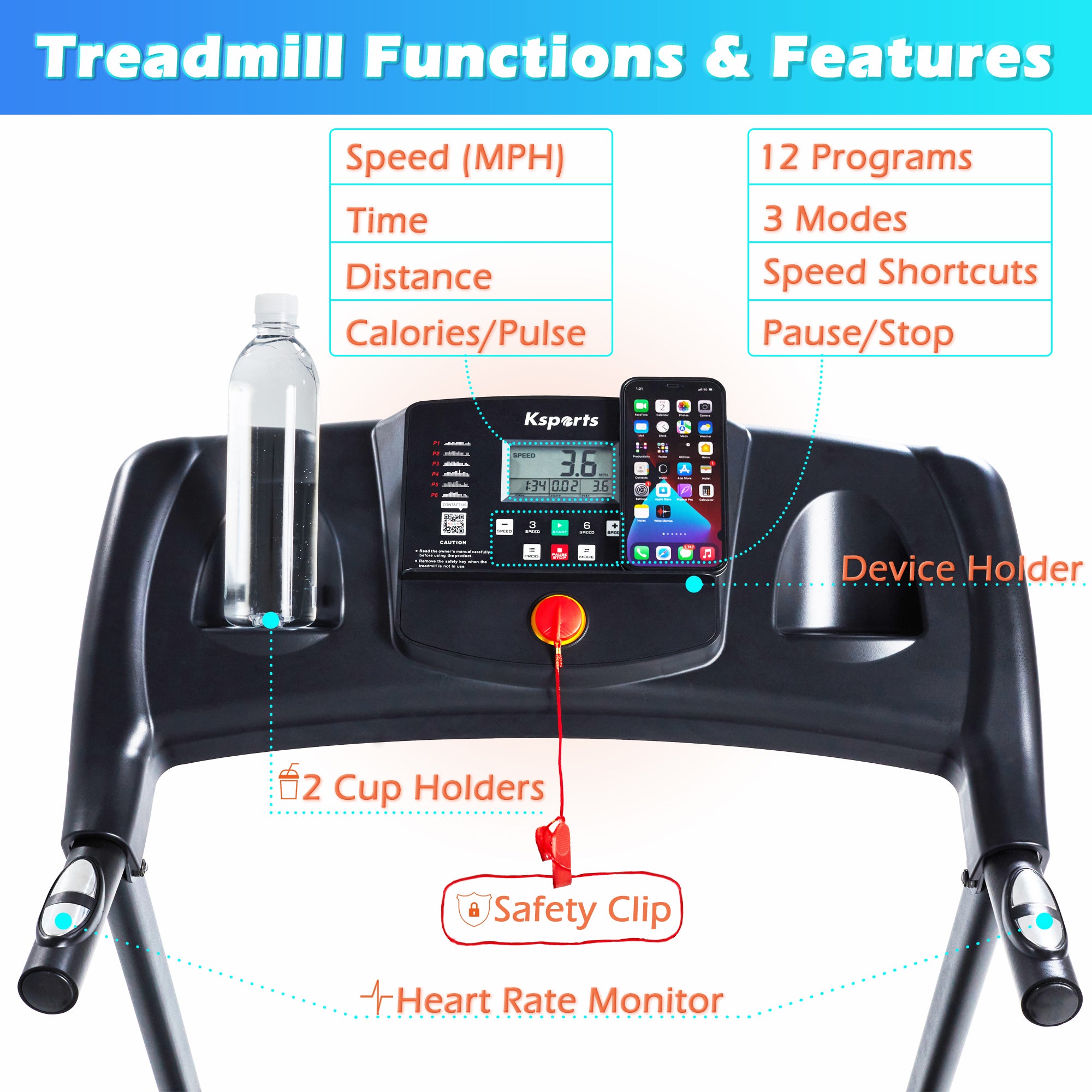 Ksport Multi-functional Treadmill Bundle (KSU5001)