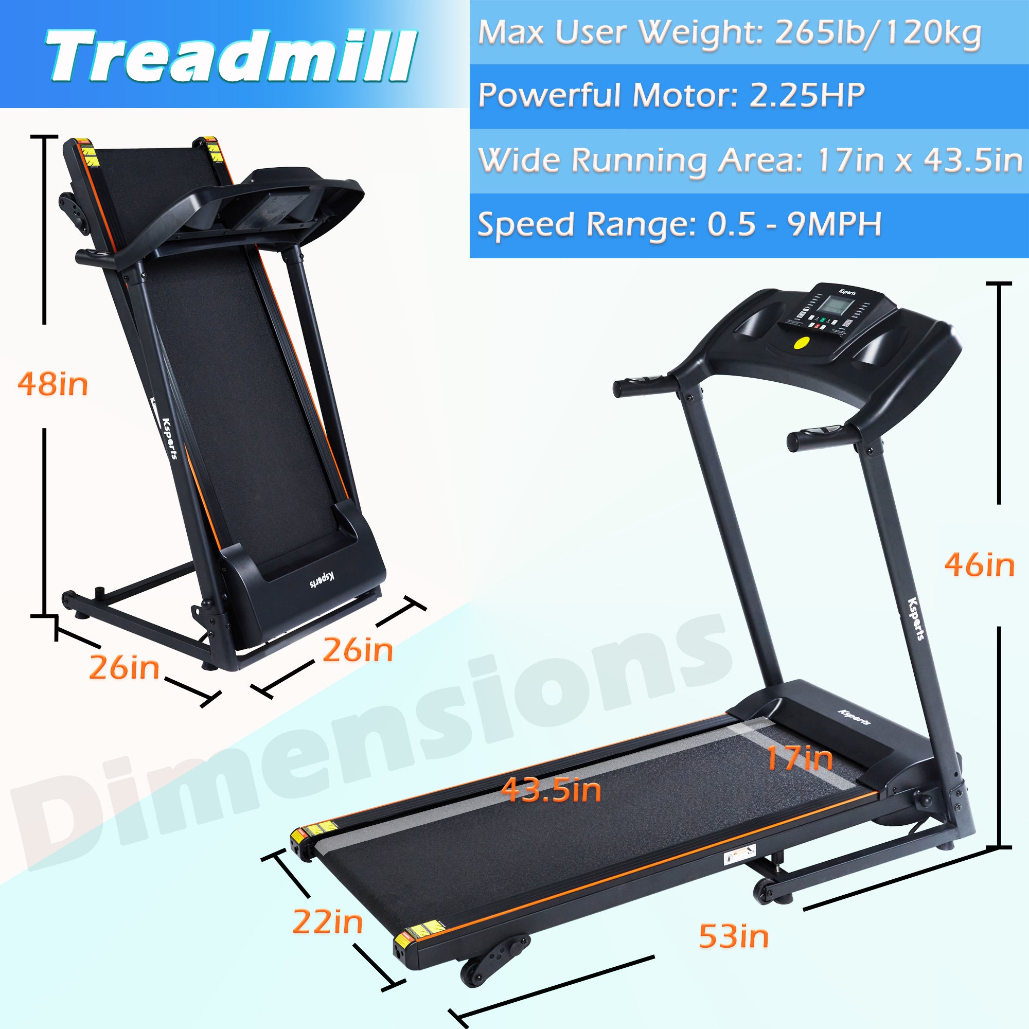 Ksport Multi-functional Treadmill Bundle (KSU5001)