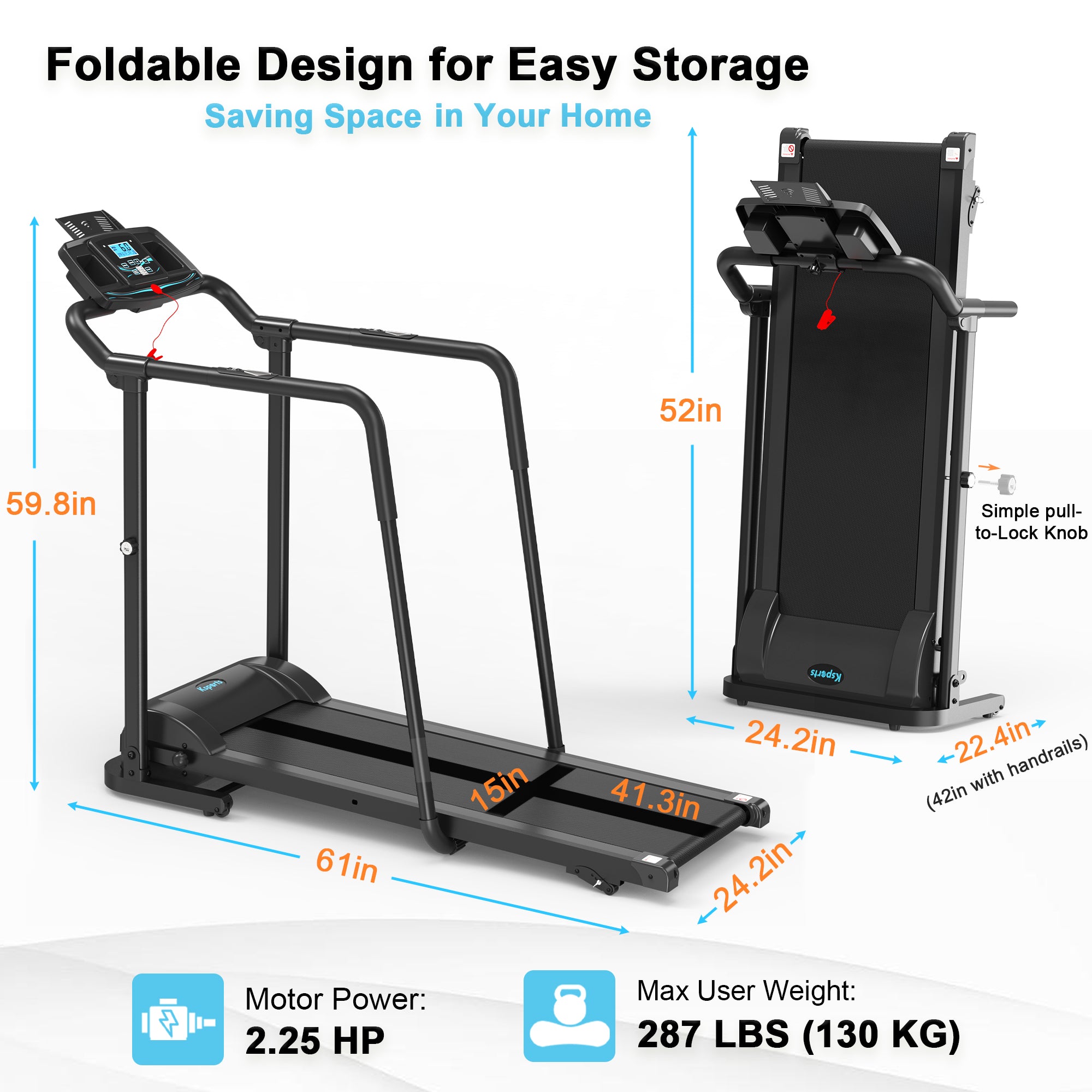 Ksports Advanced Rehab Walking Treadmill (KSU1002)